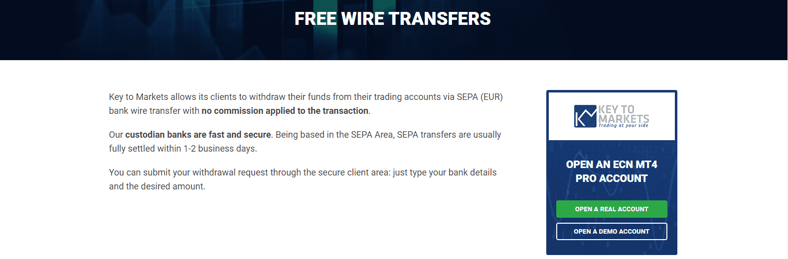 Key to Markets Review bank wire info